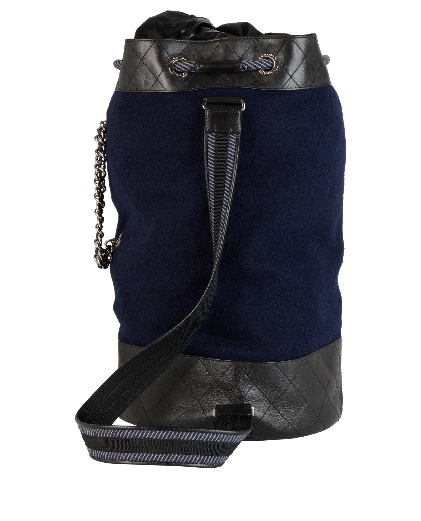 Paris Hamburg Drawstring Backpack, &pound;1,500, Handbags, Blue, Fabric/Leather, Back view